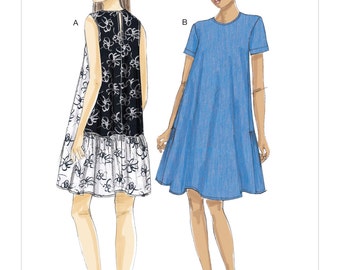 Vogue Pattern V9237 Misses' A-Line, Back-Ruffle Dresses