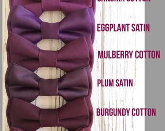 Mulberry cotton bowtie -maroon bowties - Dark berry bowtie -violet bowtie -eggplant cotton bowtie -groomsmen bowtie-Ring bearer-purple tie