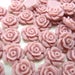 12 pcs Resin Flower Cabochons - 13.5mm Camellia Flowers - Blush Pink - Matte