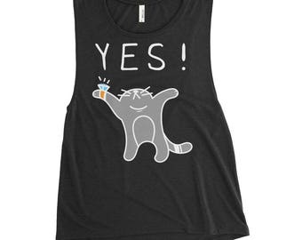 Yes - Cat - Ladies’ Muscle Tank