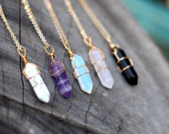 Wire Wrap Crystal Necklace - Crystal Necklace - Healing Crystal Necklace - Healing Crystals and Stones - Crystals - Crystal Jewelry