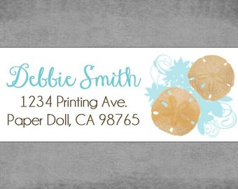 Return Address Labels - Sand Dollar Floral