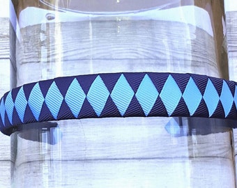 Navy and Blue Headband 3/4" Back to School Headband School Uniform Headband Lt Blue and Navy Headband Blue Woven Headband Navy Headband