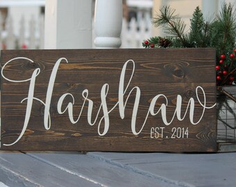 Family name sign, Wedding established sign, Wedding last name sign, Wedding family name sign, Wedding name sign, Personalized wedding gift