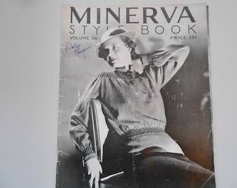 Vintage 1934 Minerva Style Book, Patterns for Knitting and Crocheting
