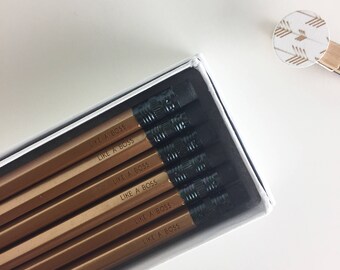 Like a Boss Pencils, Funny Pencils, Boss Pencil Set, Pencils, Pencil Set, Witty Pencils, Engraved Pencils, School Supplies, Back to School