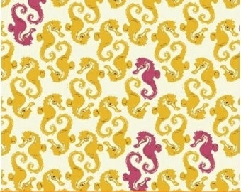 Mendocino by Heather Ross - Sea Horses in Yellow (40941-12) - 1 Yard