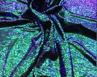 Reverse Flip Sequin Iridescent Mermaid Fabric By The Yard