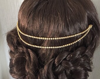 Gold hair chain - bridal hair chain - bridal hair accessories - wedding hair - Hair chain - Boho head chain - Hair accessory - Bridal hair
