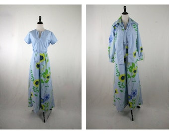 1970s Palazzo Pant Set San Juan Puerto Rico Souvenir Clothing Jacket Top Pants