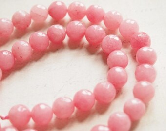 4 faceted round 8mm pink morganite