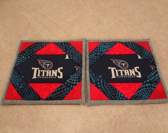 Tennessee Titans- quilted potholders- pair