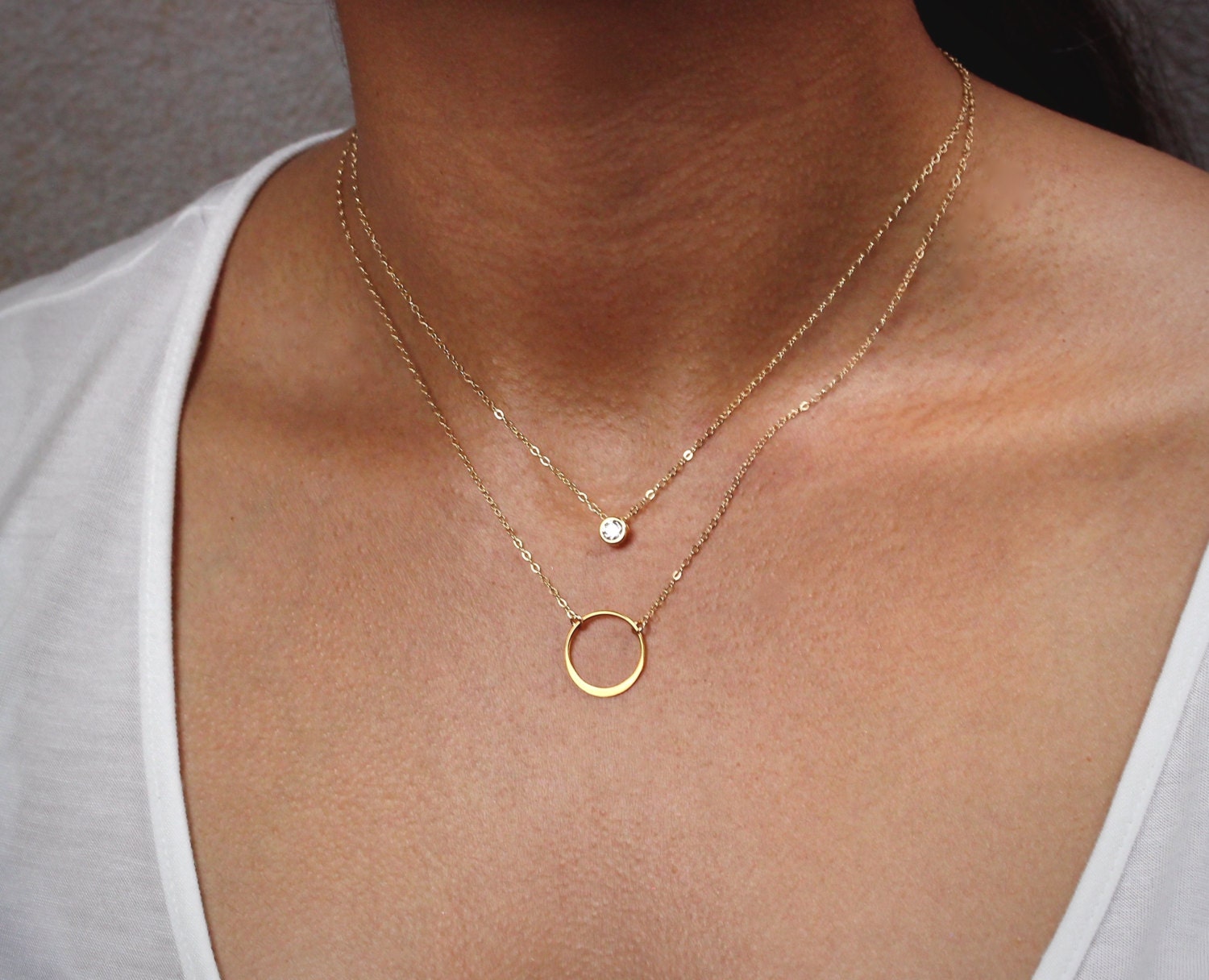 Layered Diamond Necklace Layered Diamond Necklace