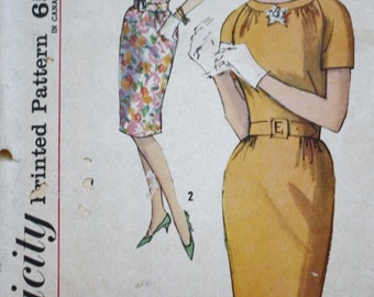 1960s Wiggle Dress Sewing Pattern, Simplicity 4939, Bust 35 Vintage Pattern