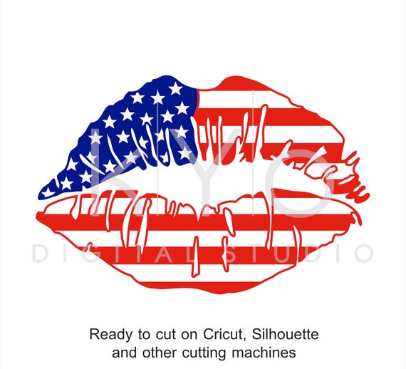 4th of July svg American Girl Lips svg Independence Day US