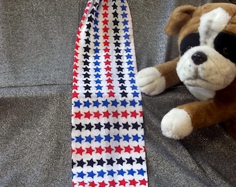 Plastic Bag Holder Sock, Red Blue Stars Print