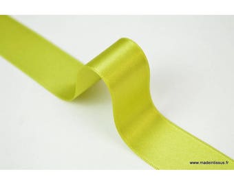 Ruban SATIN double face VERT , 25 mm, .