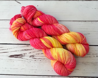 OOAK Hand Dyed Superwash Merino/ Nylon Sock Yarn