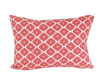 READY TO SHIP - 11x15.5 Ziggurat Ruby designer pillow cover (sized for 12x16 insert) - Schumacher