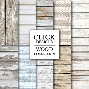 Wood Digital Paper: "WHITE WOOD" washed white natural wood rustic backgrounds & burlap soft papers for photography backdrops, invites, carts