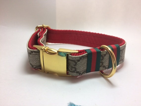 Gucci Dog Collar and Leash Collar with Ribbon Gucci Upcycle
