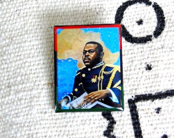 Haile I-traits Marcus Garvey Pin ~ Harlem Renaissance art ~ Badge Pin African Brooch~ UNIA Art Memoribilia ~ RBG jewelry