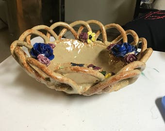 Handmade porcelain fruit bowl
