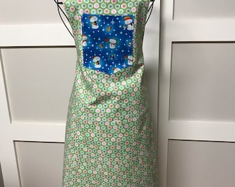 Snowman and starburst reversible apron