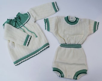 vintage twins set knits from Holland in the 1970's new old stock baby twins girl boy size newborn reborn twins baby clothes 0 months new