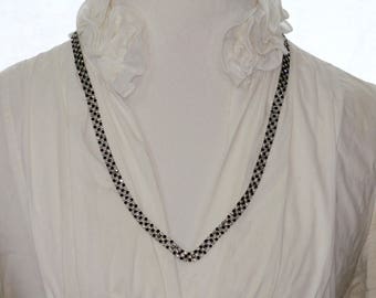 Clear and Black Crystal Necklace