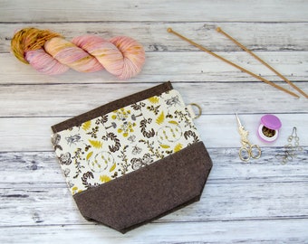 Medium Drawstring Knitting Project Bag/Crochet Project Bag: Nature Study Medium Drawstring Project Bag (Knitting Bag, Crochet Bag)