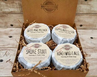 Ultimate Shaving Soap Puck Gift Set/ Men's Soap Set/ Beer Soap Set
