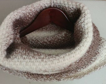 Cafe Latte Cowl, Latte/Cream/Tan, Wool