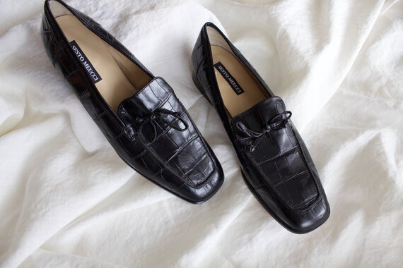 Black Italian Leather Loafers