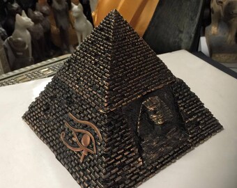 Vintage Hand Copper Wash Egyptian Pyramids Candle Holder Made In Egypt