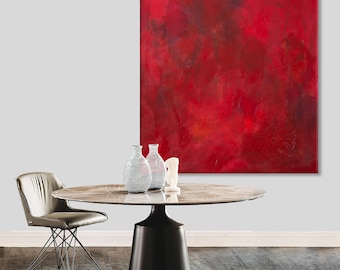 Abstract red painting red abstract art Abstract painting Large original painting on canvas Abstract art red Canvas art Minimalist art Modern