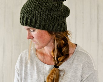 Chunky Knit Hat / The Juliette / Green