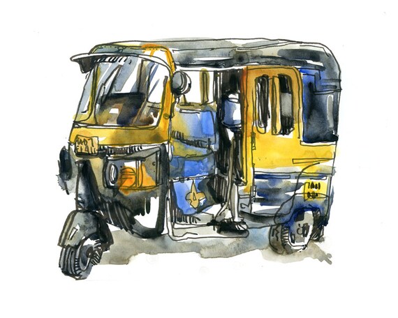 auto rickshaw wala cartoon