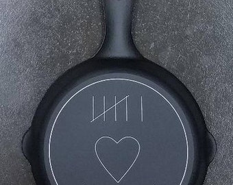 5" Engraved Cast Iron Skillet - Custom order - your custom date