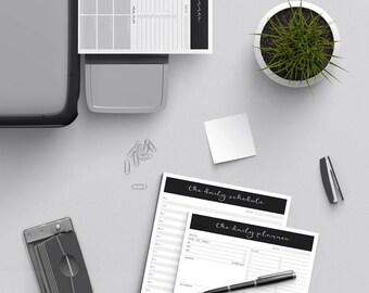 Printable Daily Planner Schedule Bundle Instant Download