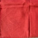 red linen napkins set of 8 stamped embroidery fruit designs 12 1/2 inches square rustic country farmhouse