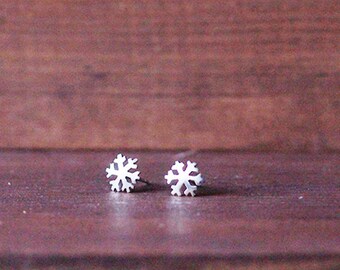 Pendientes copo de nieve, plata 925ml,hechos a mano