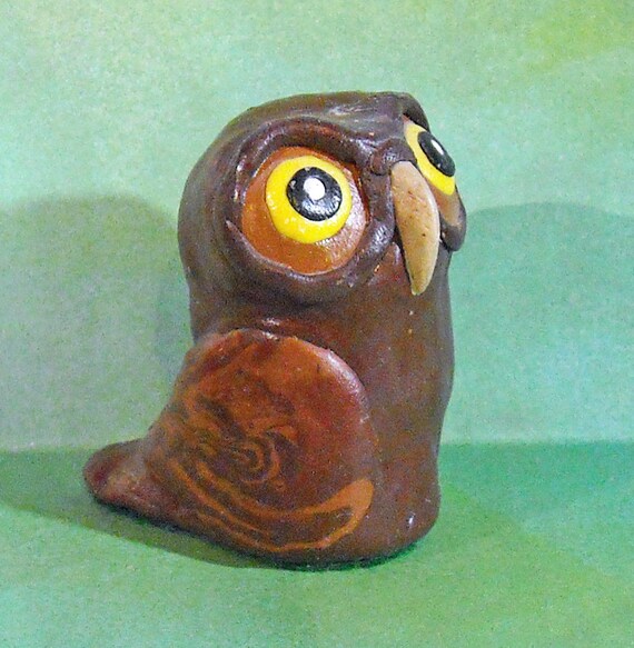 Sally Blanchard Tongue-in-Beak Clayworks Stylized Adorable Owl