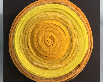 Felted circle wall piece, contemporary craft #SQ59