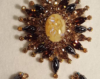Vintage Brooch & Earring Set