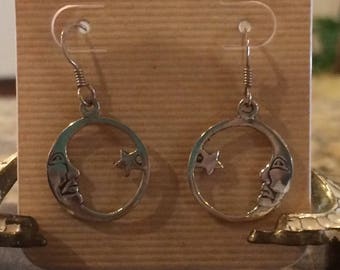 Sterling silver vintage moon earrings