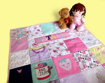 Personalized memory quilt - Keepsake blankets - Memory blanket - Baby clothes blanket - Memory quilts from clothing - Baby grow blanket