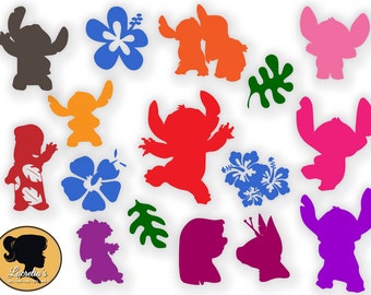 Lilo and Stitch svg, Lilo & Stitch Silhouette, Clip Art, Disney Digital Download for Silhouette Cameo or Cricut, vector