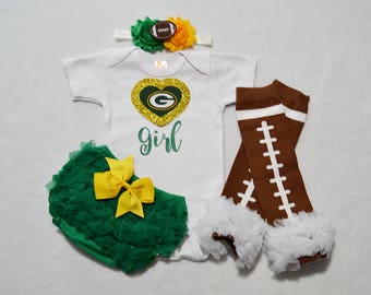 Green Bay Packers Baby Girl Outfit Baby Girl Packers Outfit