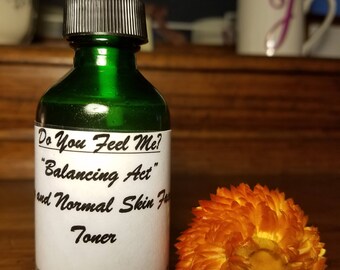 Facial Toner "Balancing Act". Dry and normal skin. Homemade and all natural.
